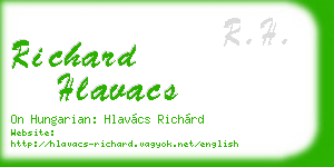 richard hlavacs business card
