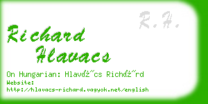 richard hlavacs business card